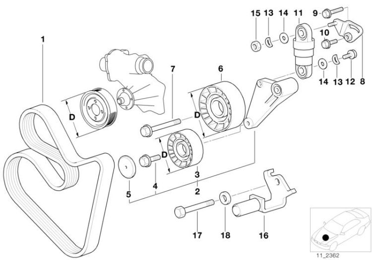 Riementrieb für Wasserpumpe/Generator ->47328114838