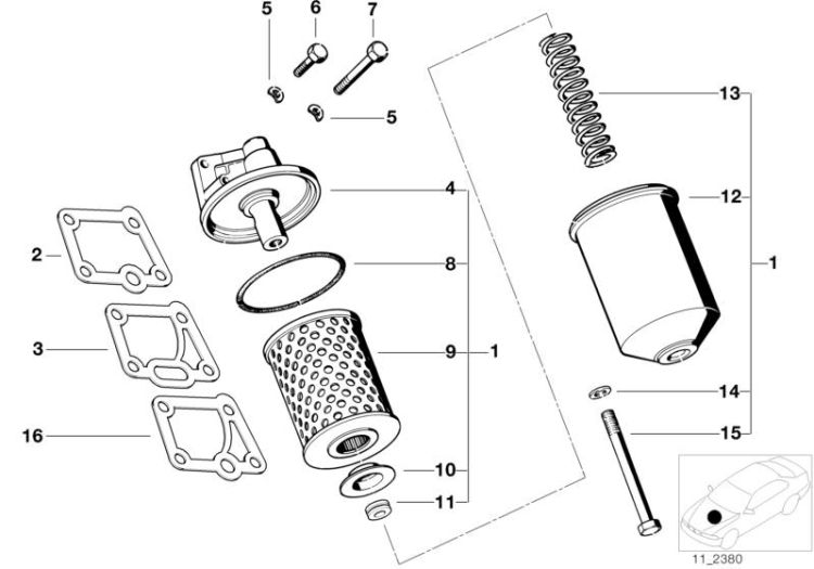 Lubrication system-Oil filter ->