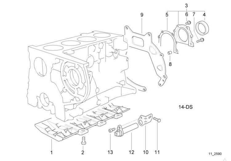 Engine block mounting parts ->