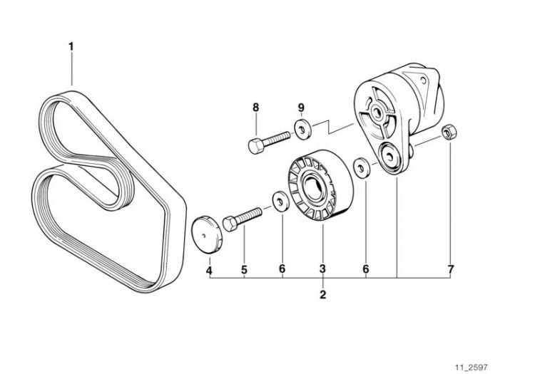 Riementrieb für Wasserpumpe/Generator ->47154230626