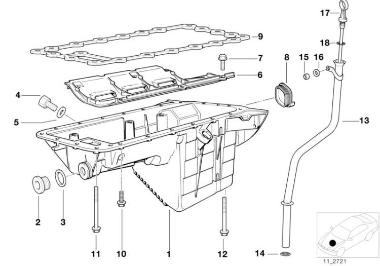 Oil pan/oil level indicator ->47416111957