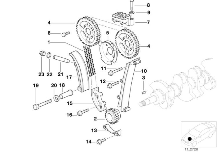 Timing and valve train-timing chain ->47368114884