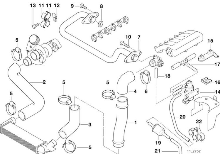 Intake manifold-supercharg.air duct/AGR ->1133239