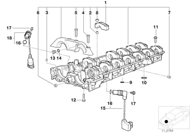 Cylinder head/intermediate housing ->