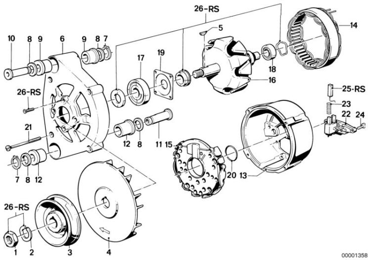 Generator, individual parts ->