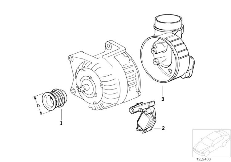 Alternator, individual parts 115A ->47340121606