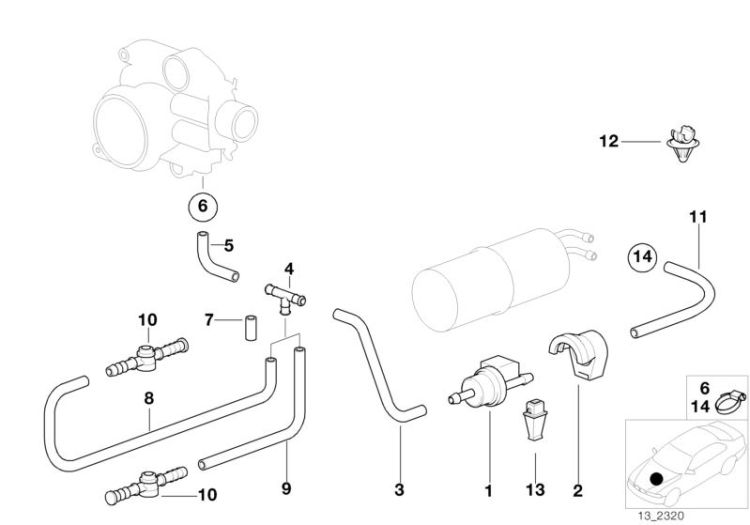 Fuel tank breath.valve/disturb.air valve ->47327131450