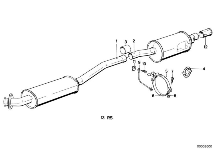 Exhaust assy without catalyst ->47151180011