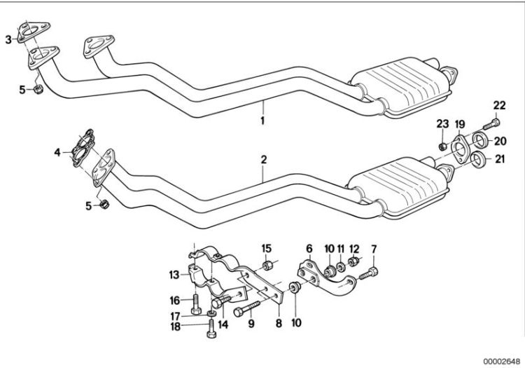 Exhaust pipe front silencer ->47251180156