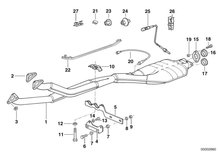 Catalytic converter/front silencer ->47377180172