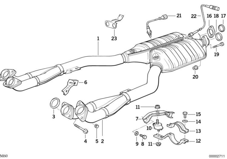 Exhaust system with catalytic converter ->47384180222