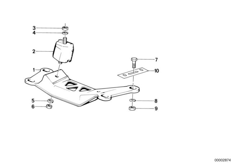 23711128517 Cross member Manual Transmission Mounting  suspension BMW 5er E34 E28 E24 >2874<, Traversa