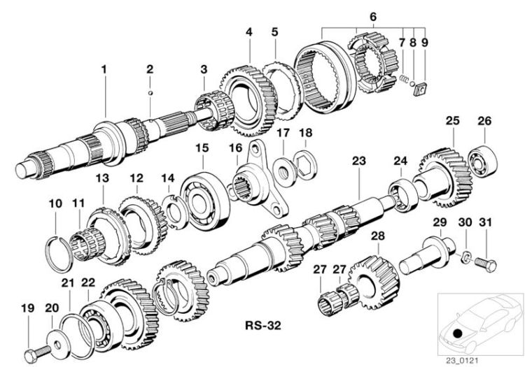 Getrag 280 gear wheel set,single parts ->47202230537