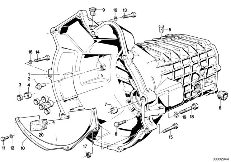 Getrag 245/10/11 housing+attaching parts ->47151230124