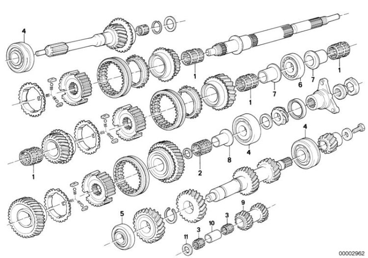 Getrag 265/5 gear wh.set parts/R.bearing ->47157230035