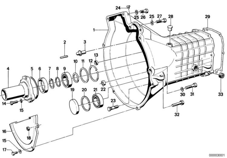 Getrag 242 housing+attaching parts ->47151230124