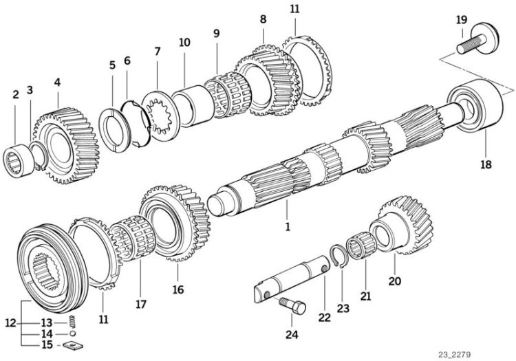 Shift gear for 4th. gear, Number 08 in the illustration