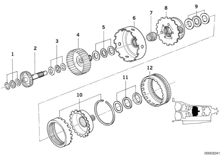 24221219489 AX bearing Automatic transmission Individual transmission parts BMW 6er E24 E36 E39 E34 E38 E32 >3241<, Cojinete AX