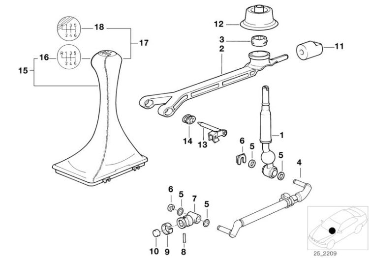 Gearshift, mechanical transmission ->47327250005