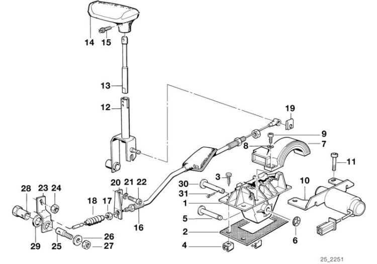 Gear shift parts, automatic gearbox ->47338250046