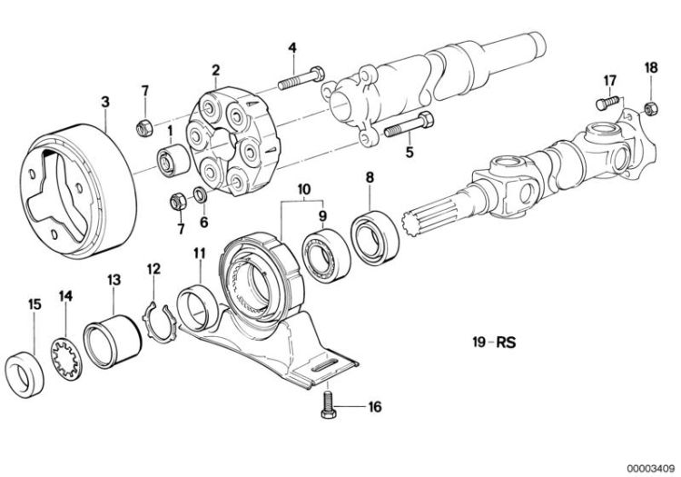 Drive shaft,univ.joint/centre mounting ->47214260119
