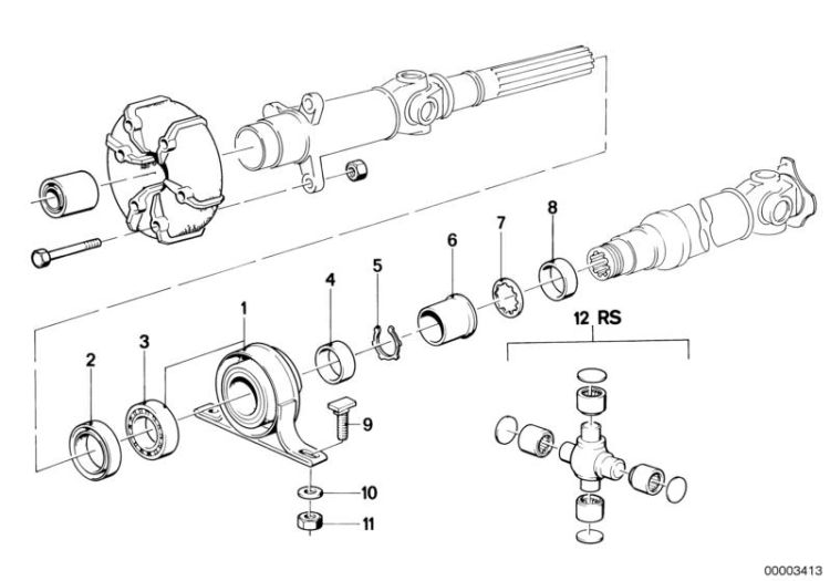 Drive shaft attach.parts center bearing ->47151260027