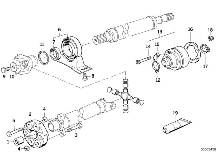 Drive shaft-cen.bearing-const.vel.joint ->47327260094