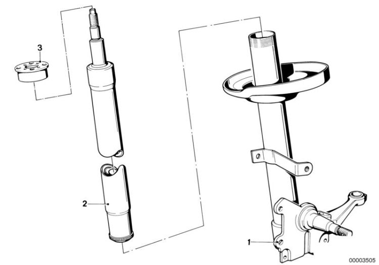 Front spring strut/shock absorber ->47165310070