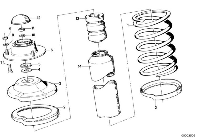 Coil spring/guide support/attach.parts ->47165330718