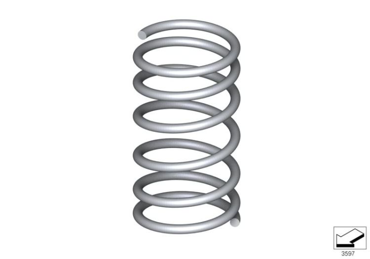 Coil spring, front ->