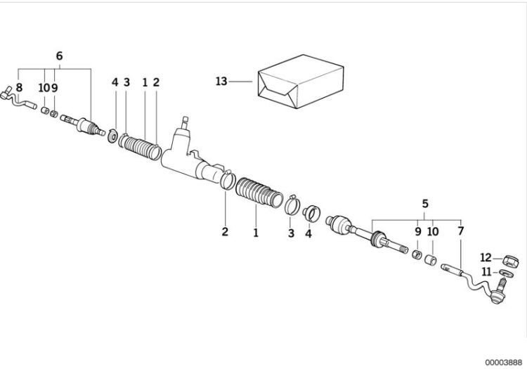 Steering linkage/tie rods ->47416322423