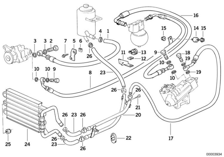 Hydro steering-oil pipes ->47151320088