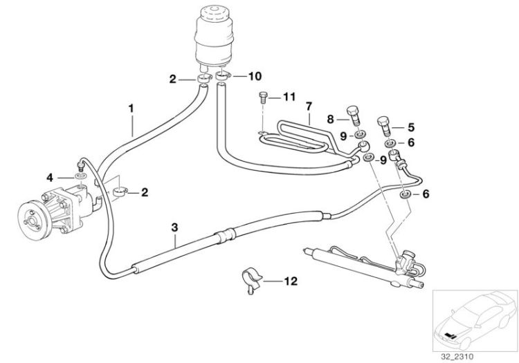 Hydro steering-oil pipes ->47157320091