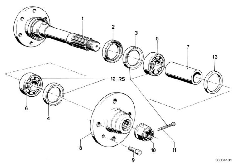 Side shaft/wheel bearings ->47151330162