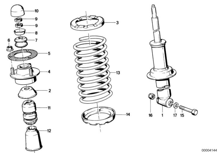 Single components for rear spring strut ->47177310382