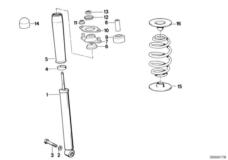 Single components for rear spring strut ->47293330324