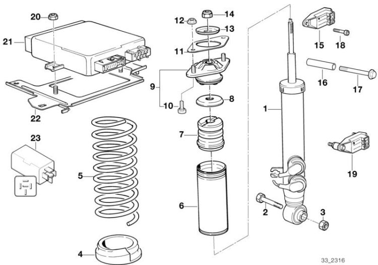 Rear spring strut EDC/ctrl unit/sensor ->47328330784