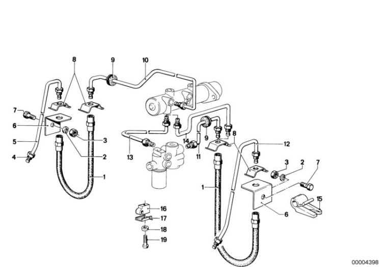 Brake pipe, front ->