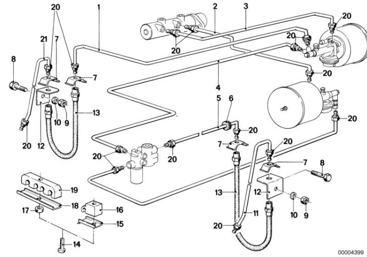 Brake pipe, front ->