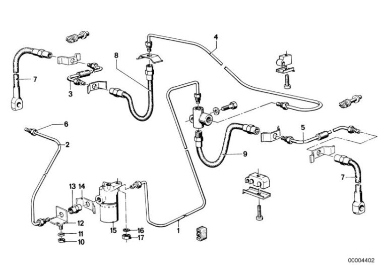 Brake pipe rear disk brake ->47121340973