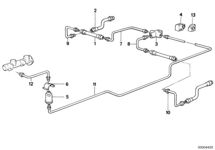 Brake pipe rear ->47249340151