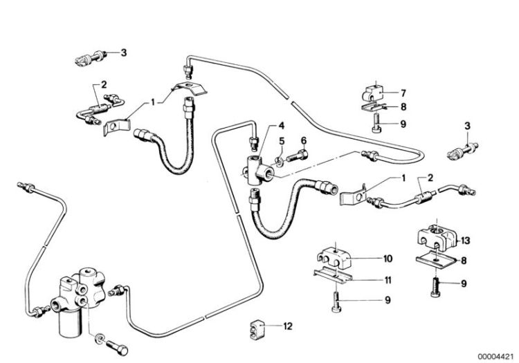 Brake pipe rear/mounting ->47151160140