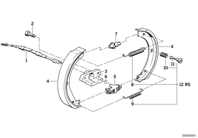 Parking brake/brake shoes ->47416340362