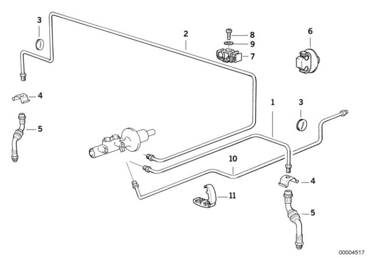 Brake pipe, front ->47121340973