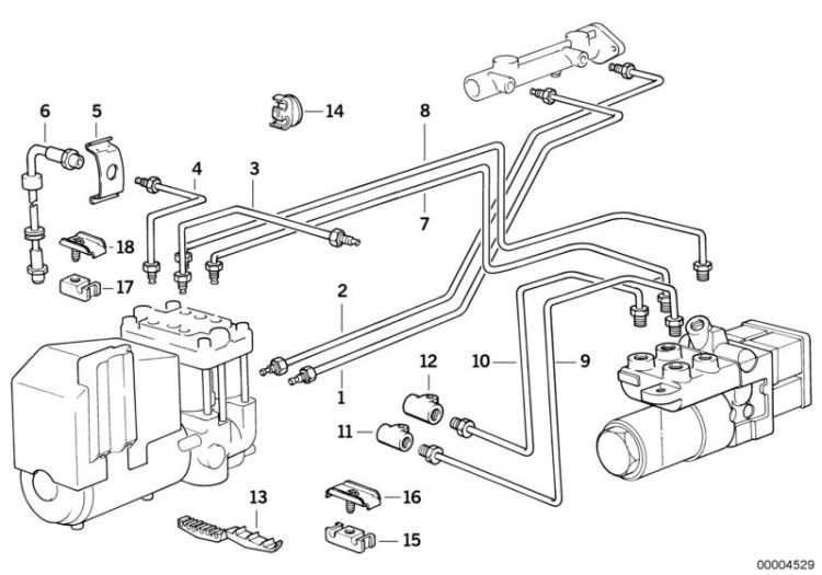 Brake pipe front ABS/ASC+T ->