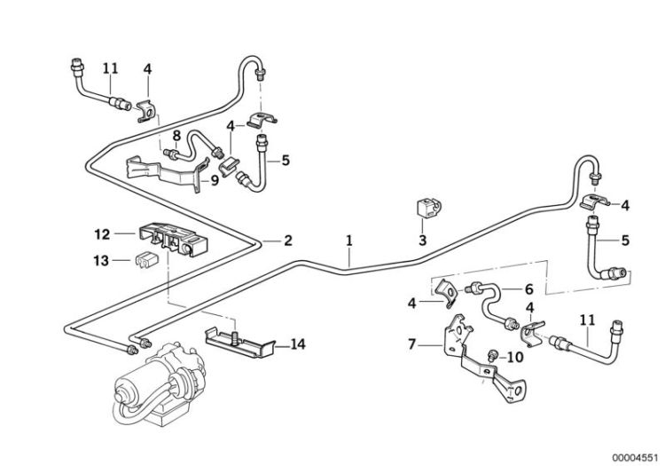 Brake pipe rear ABS/ASC+T ->47416340458