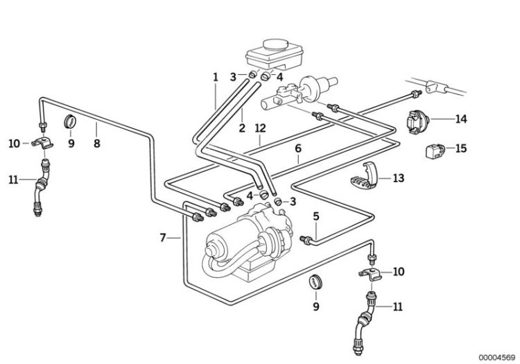 Brake pipe front ABS ->47416340487