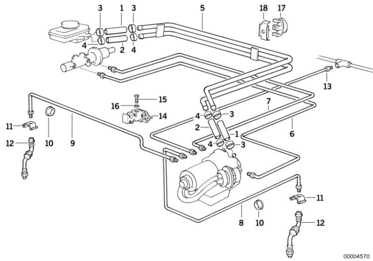 Brake pipe front ABS ->47121340973