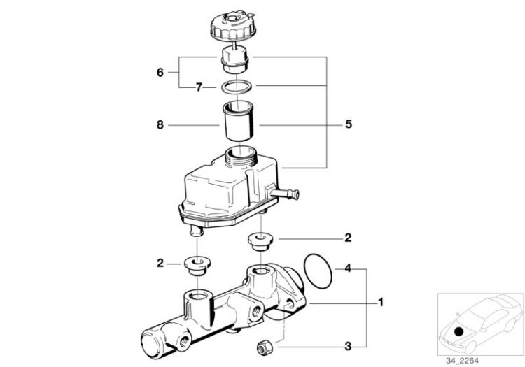 Brake master cylinder/expansion tank ->47299340299