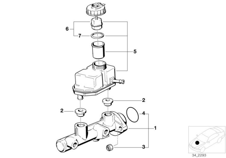 Brake master cylinder/expansion tank ->47738340985